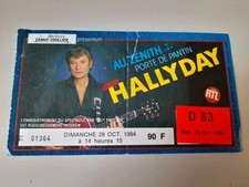 place ticket billet de concert Johnny hallyday zénith 28/10/ 1984