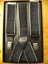 Bretelle effet sel et poivre dans les couleurs noir/blanc en 36 mm - 100 % Ma...