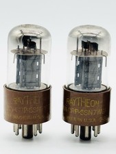 x2 PAIR RAYTHEON JAN CRP 6SN7WGT Military Fat Brown Base 280 6SN7GT i3