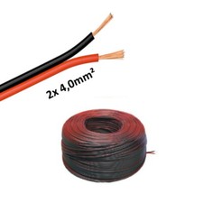 1-100m LED Câble Fil Double 2x 4,00mm ² Rouge/Noir 2-adrig Cordon Vente au Mètre