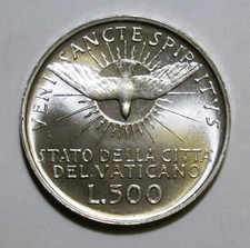VATICAN CITY 1963 500 LIRE VACANT SEAT UNC