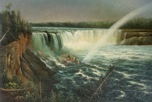 Peinture paysage niagara - peinture, sur