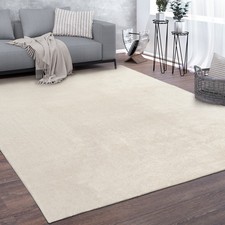 Tapis, Tapis À Poils Ras Doux Pour Salon, Doux, Lavable, Beige