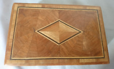 OLD PRETTY CIGAR BOX JEWELRY in WOODEN MARQUETRY 1950-1970 with lock,