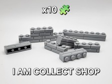 LEGO 15533 LOT X10 BRIQUE MUR BRICK MODIFIED MASONRY 1X4 COULEUR GRIS (NEUF)