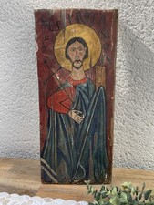 Icône Religieuse Peinte sur Bois Début XXe Siècle Saint Protasius Protais