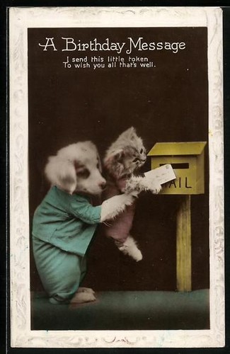 Carte postale chiot - chien, aide