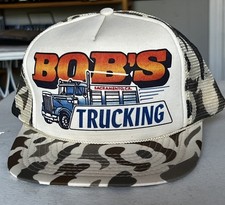 Bob’s Trucking Trucker Hat Mesh Camo Camouflage 1990s Sacramento