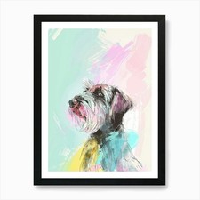 Wirehaired Pointing Griffon Dog Wat Framed Wall Art Poster Canvas Print Picture