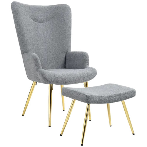 Fauteuil relax bouclette gris - bouclette,
