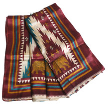 Sari en tissu beige indien