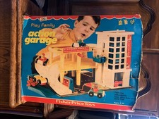 Vintage 1970 Fisher Price Play Family Action Garage Box Only 