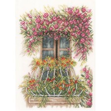 LANARTE  0171411  Balcon de fleurs  Kit  Broderie  Point de Croix  Compté