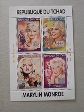 Tchad Marylin Monroe X4 Neuf MNH Bloc Feuillet BF 1996 Yv 572 à 575