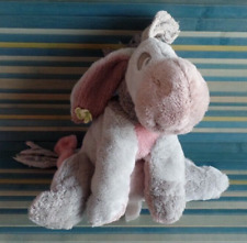 S12 / doudou peluche bourriquet gris rose fleur verte noeud rose DISNEY