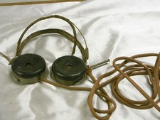 OLD EARPHONE HEADSET RADIO TSF SFR FRANCE POST GALENA BAKELITE METAL BRASS