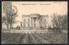 Old postcard Saint-Estèphe, Château Marbuzet and its vineyards in winter 