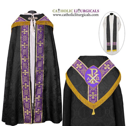 Nouveau black cope stole set - nouveau,