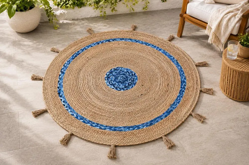 Tapis rond jute - rond, fait