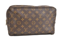 Auth Louis Vuitton Monogram Trousse Toilette 28 Clutch Hand Bag M47522 LV 2548N