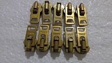 10 Vintage SCOVILL Brass Zipper Pulls #9  SCOVILL Military Surplus Brass Pulls