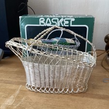 Panier Verseur  À Bouteille Métal Argenté Tressé Vintage