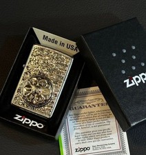 Briquet japonais rotatif USA ZIPPO six caractères Mantra Gold d'occasion