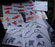 LOT REVENDEUR 9 STICKERS GEANTS 50X70 CM