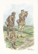 1940 Belgian Uniform Military Card Artillery Officer & Troop