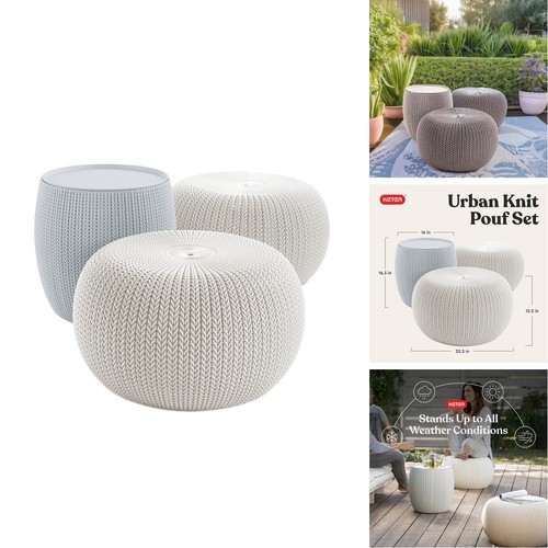 Keter urban knit pouf - knit,