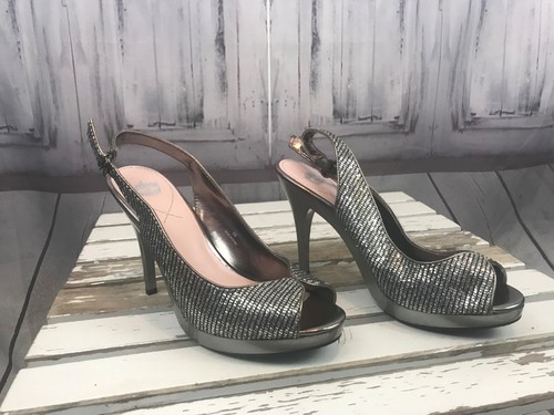 Crown silver sparkle heels - crown,