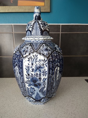 Potiche vase couvert faïence - potiche,