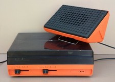 Tourne disques RFT orange vintage + ENCEINTE pour vinyle ancien MARCHE => vidéo
