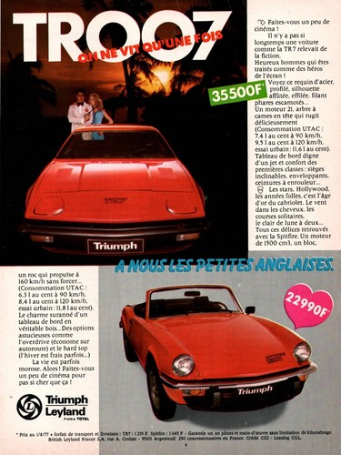 Publicite voiture triumph - publicite, ad