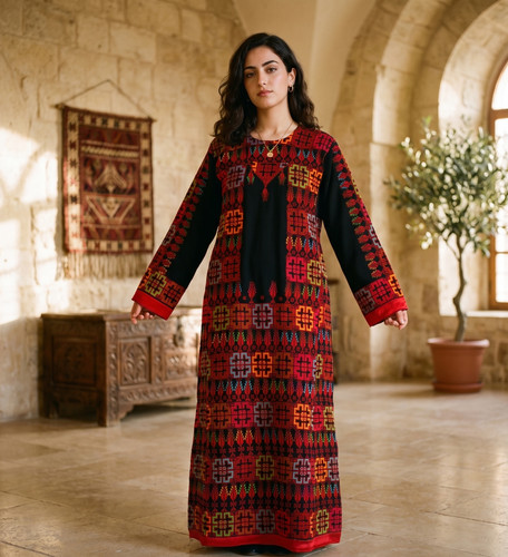 Caftan palestinien noir - , abaya