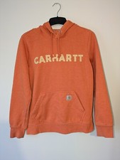 Carhartt Hoodie Women's XS Relaxed Fit Midweight Orange Logo Some Marks
