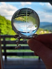 Metal base with crystal ball world map