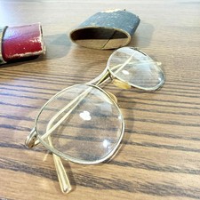 Antique Gold Glasses with Case Signed Tivoli - Vintage Frame circa 1940