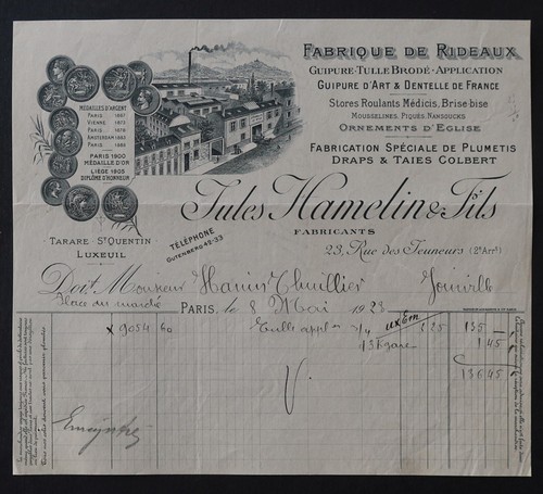 Facture 1923 paris - facture,