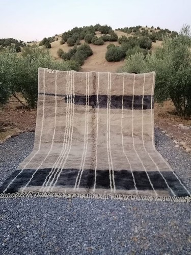 Tapis marocain taupe noir - taupe, et