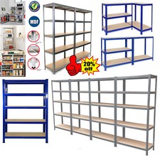 200cm 170 Etagère de Rangement 5 Tablettes Charge Lourde 875KG MDF Métal Atelier