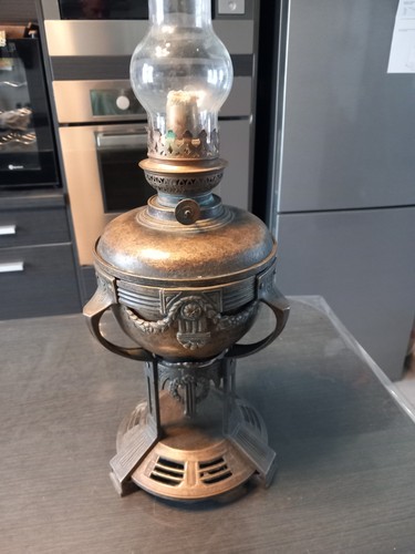 Lampe pétrole bronze - pétrole, en
