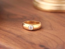 Antique 18k gold diamond ring engagement wedding ring vintage solitaire