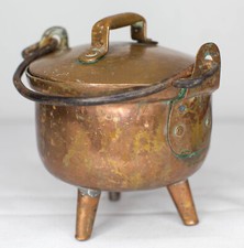 Antique Grands Magasins du Louvre Copper Cauldron French Cooking Pot iron Handle