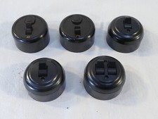 Lot of 5 Antique Black Bakelite Switch
