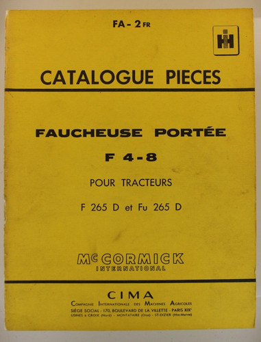 Catalogue pièces faucheuse - catalogue,