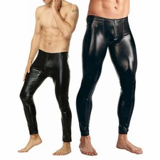 Pantalon serré en cuir noir