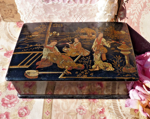 Ancienne boite laquée - boite,