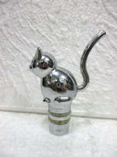 Decorative Chrome Metal Bottle Cap "CAT"