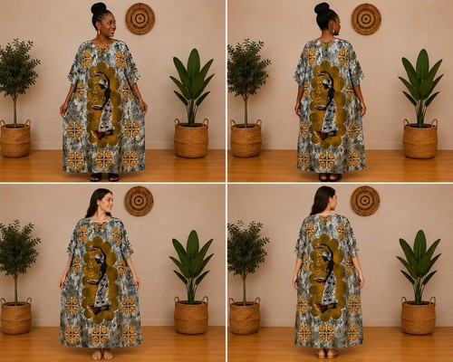 Boubou femme batik wax bassam - boubou,